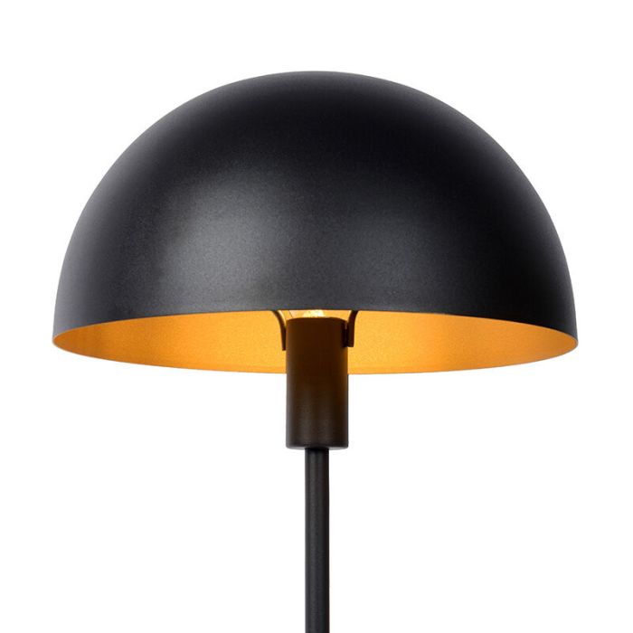 Black table lamp modern, Siemon, with switch