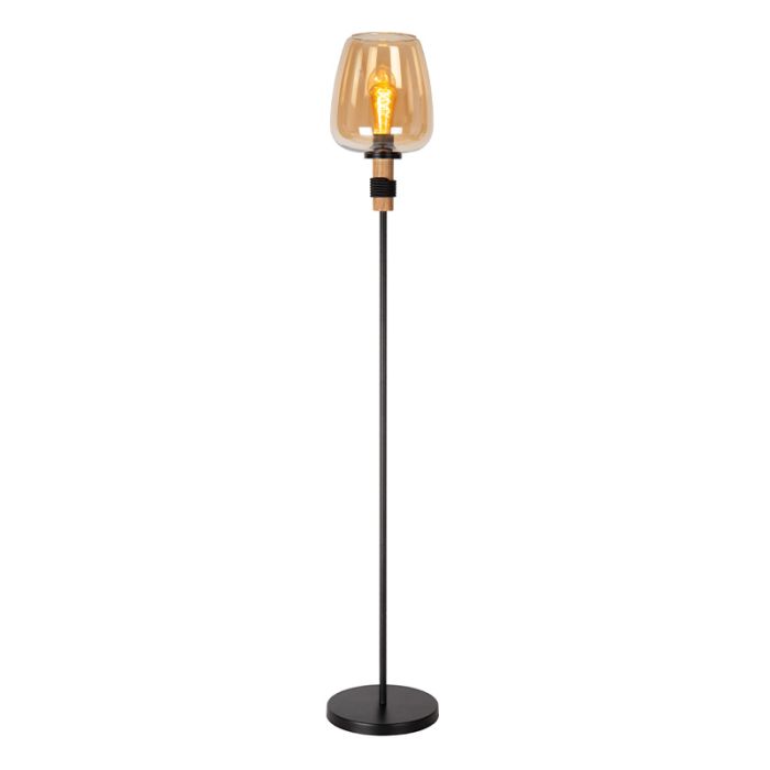 Amber floor lamp retro, Ilona, with switch
