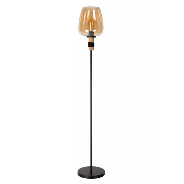 Amber floor lamp retro, Ilona, with switch