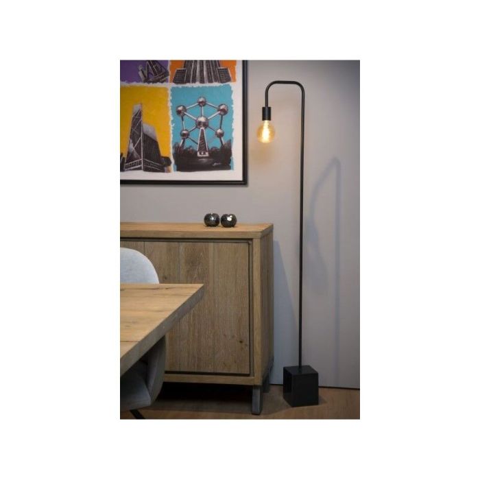 Black floor lamp modern, Lorin, with switch