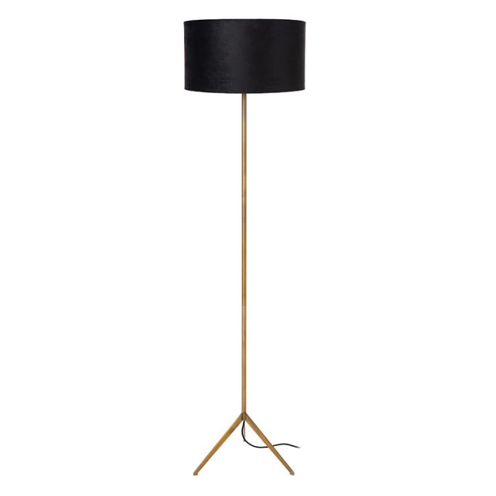 Black floor lamp modern, Tondo, with switch