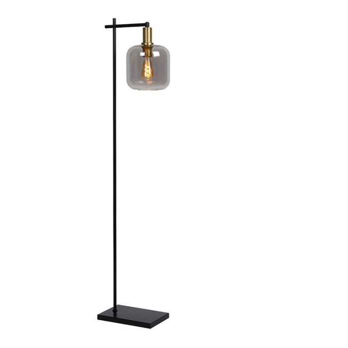 Grey floor lamp modern, Joanet, with switch