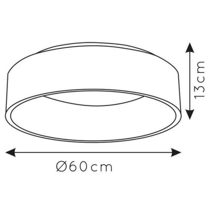 Black flush ceiling light modern, Talowe, 42W, 3000K LED