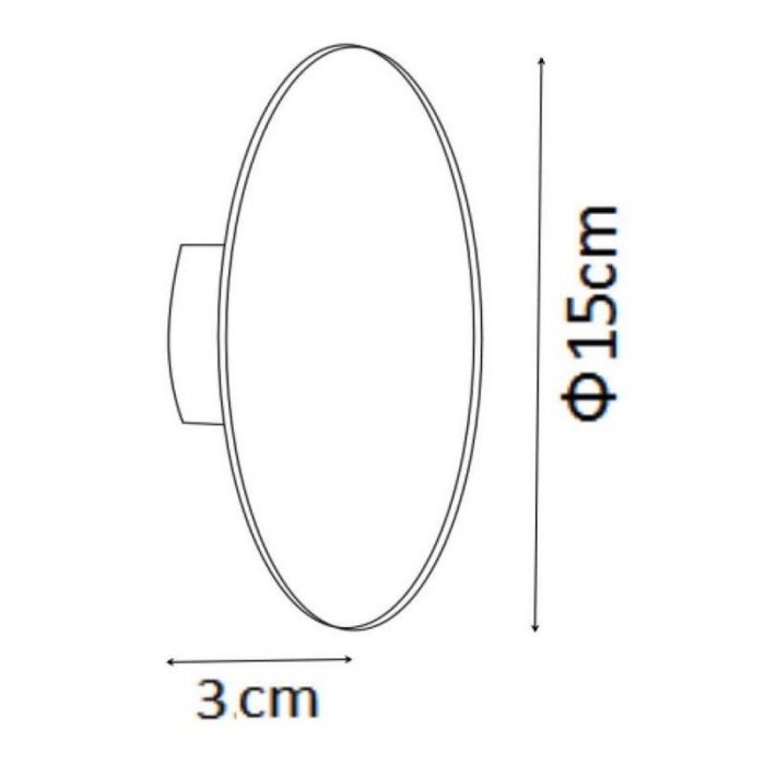 Black wall light modern, Eklyps led, 6W, 3000K LED