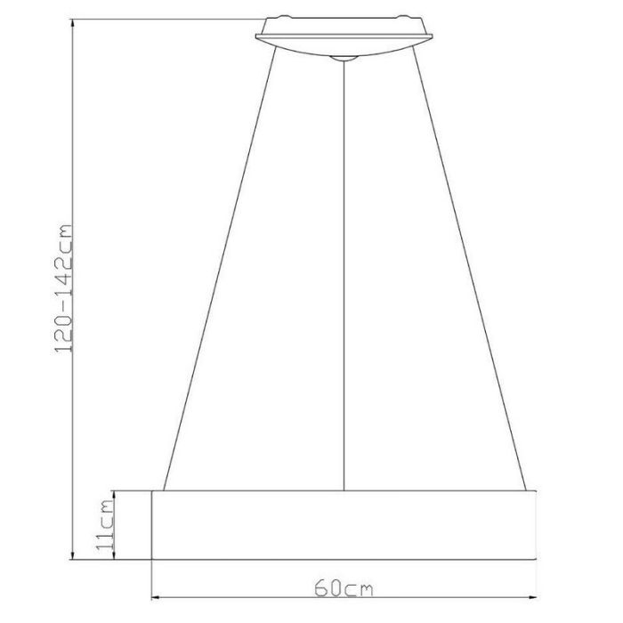 Black pendant light modern, Talowe, 39W, 3000K LED