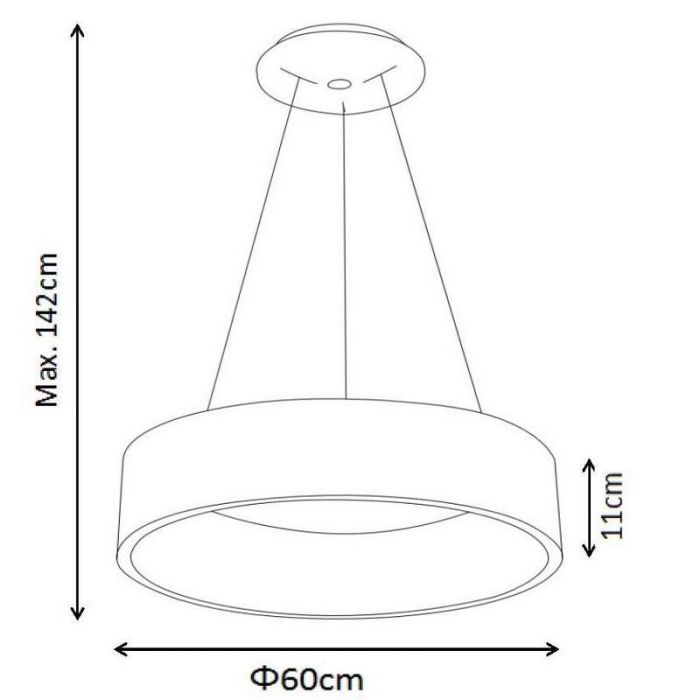 White pendant light modern, Talowe, 39W, 3000K LED