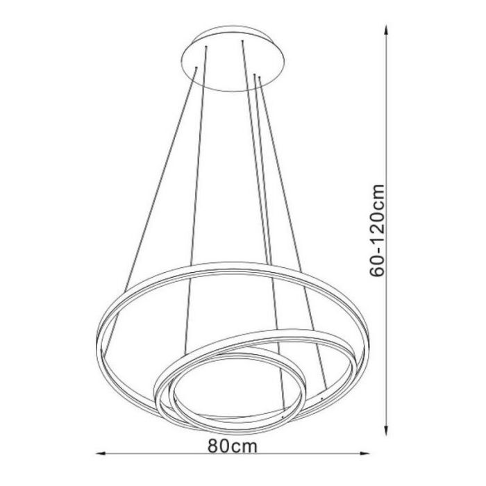 Black pendant light modern, Triniti, 32W, 3000K LED