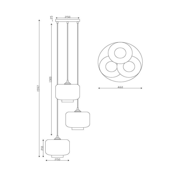 White pendant light retro, Medine