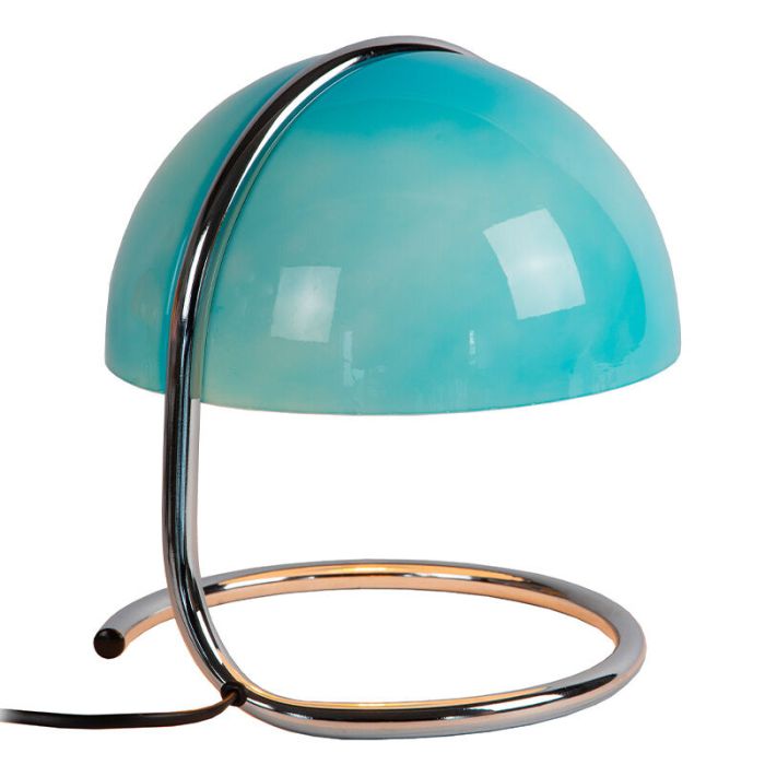 Blue table lamp retro, Cato, with switch