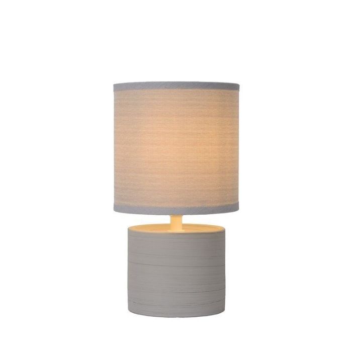 Ceramic table lamp grey, Greasby, with switch