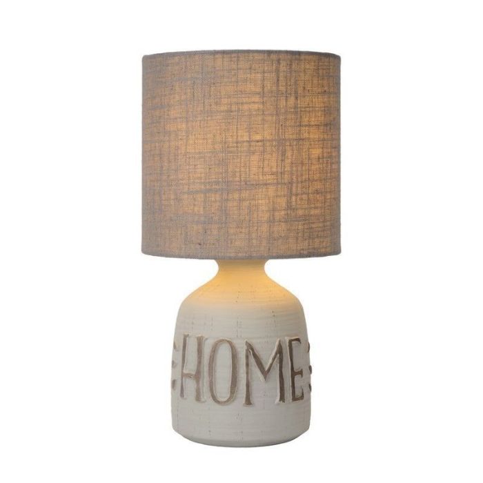 Ceramic table lamp grey, Cosby, with switch