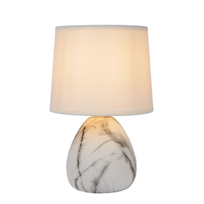 Ceramic table lamp white, Marmo, with switch