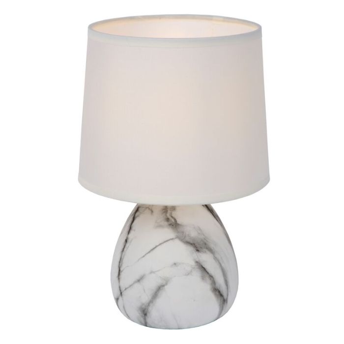 Ceramic table lamp white, Marmo, with switch