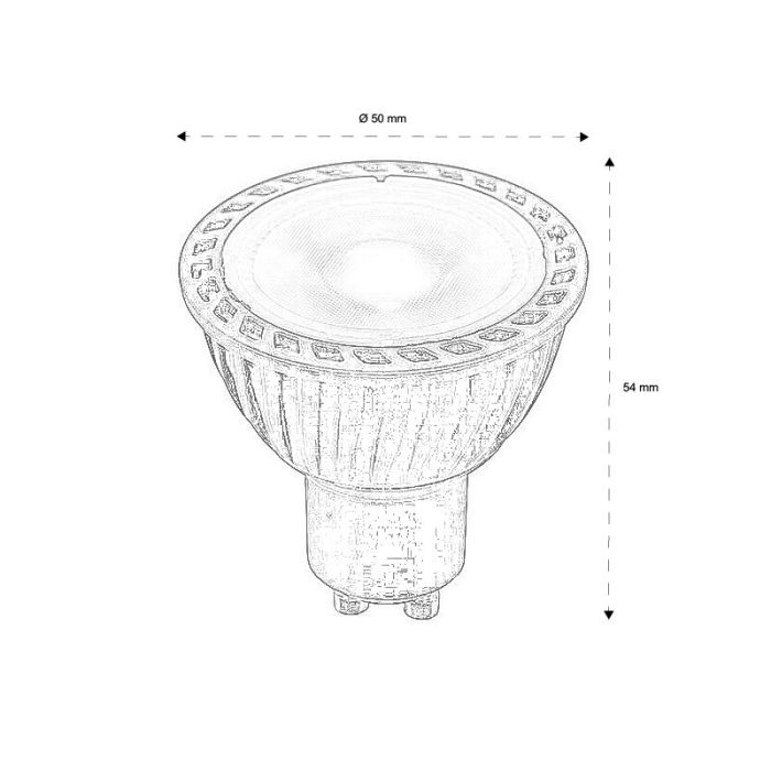 Dimmable  GU10 LED light, 5w 3000K (Warm white) 