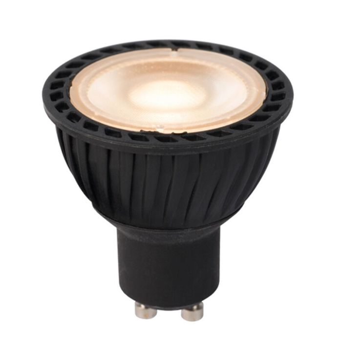 Dimmable Lucide GU10 LED light bulb, Jordan, black, 5w, 2200K