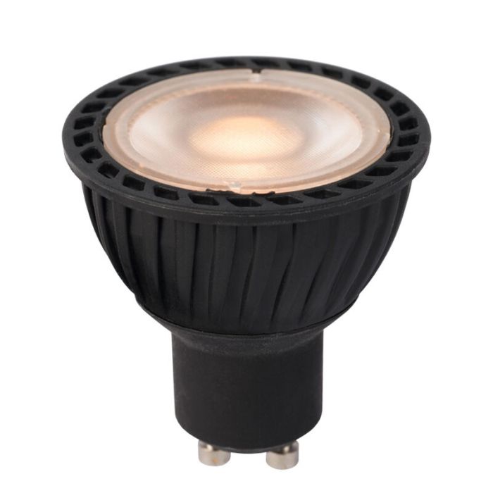 Dimmable Lucide GU10 LED light bulb, Jordan, black, 5w, 2200K
