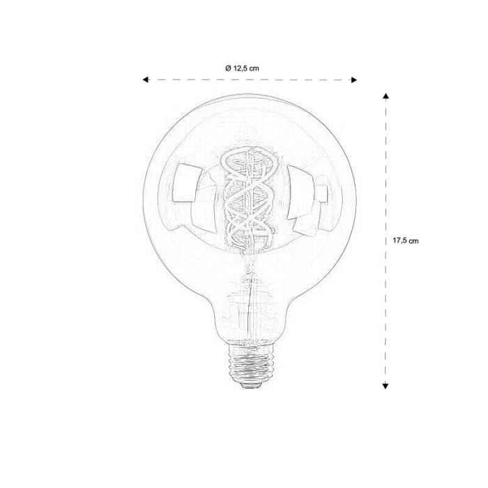 Dimmable  E27 (big) Filament lamp Luc, 5w 2200K (Extra atmospheric white)