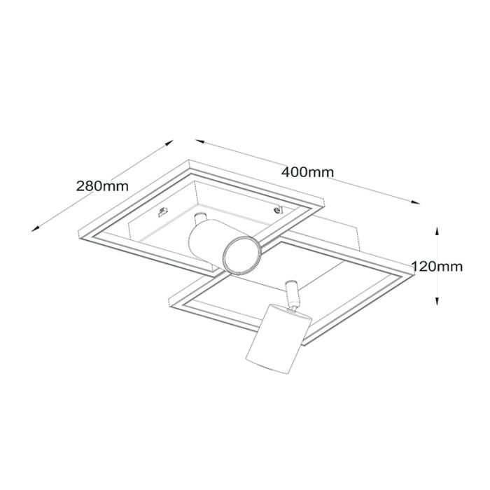 Black flush ceiling light modern, Arianne