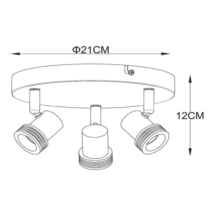 Black ceiling spotlight modern, Kianti