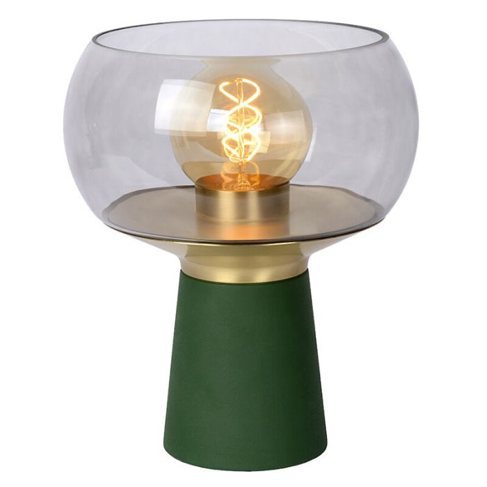 Green table lamp retro, Farris, with switch