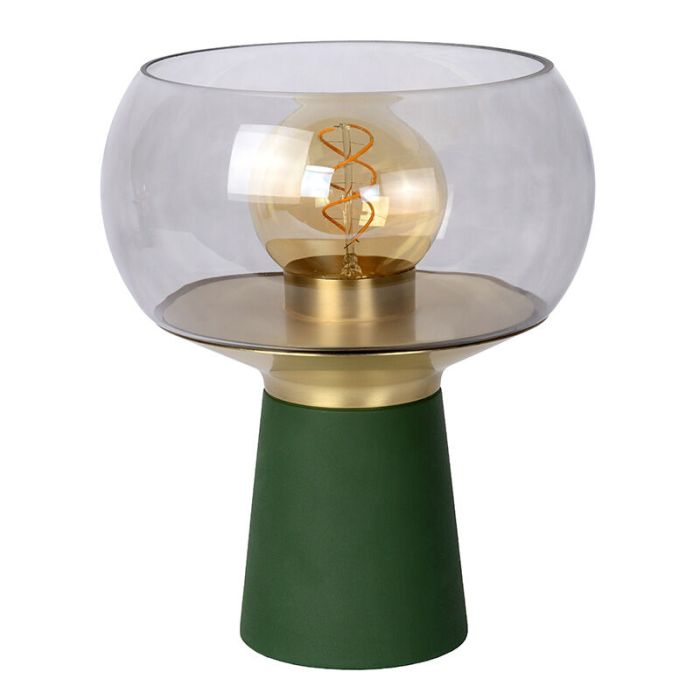 Green table lamp retro, Farris, with switch