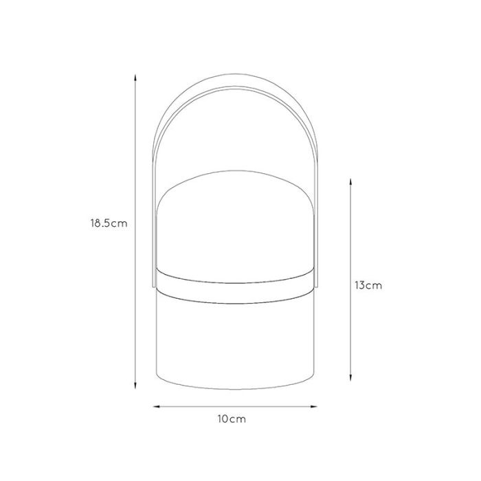 Brown out door table lamp modern, Little Joe, 3W, 2700K LED, IP44, with switch