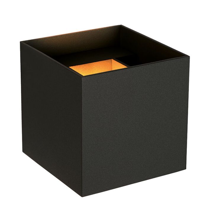Black up down wall light modern, Axi, 6W, 2700K LED, IP54