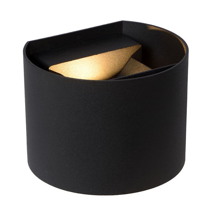 Black up down wall light modern, Axi, 6W, 2700K LED, IP54