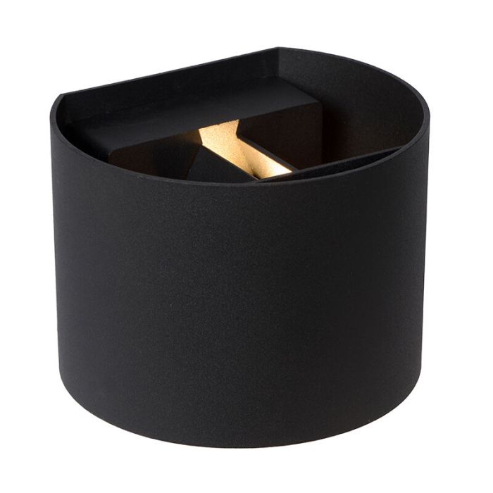 Black up down wall light modern, Axi, 6W, 2700K LED, IP54