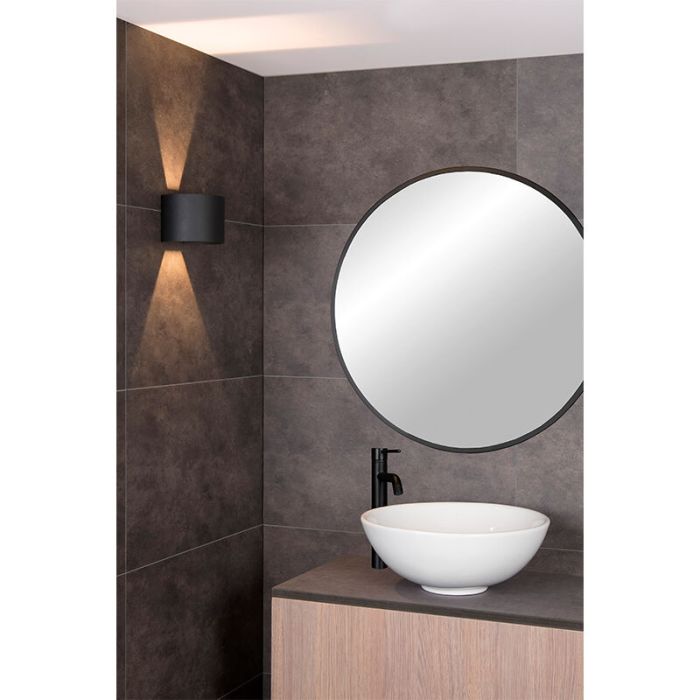 Black up down wall light modern, Axi, 6W, 2700K LED, IP54