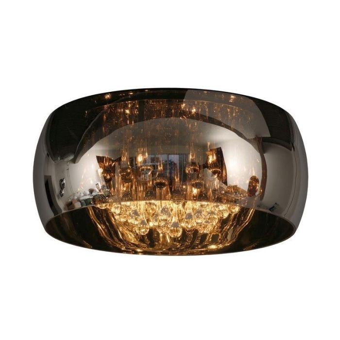 Chrome flush ceiling light modern, Pearl
