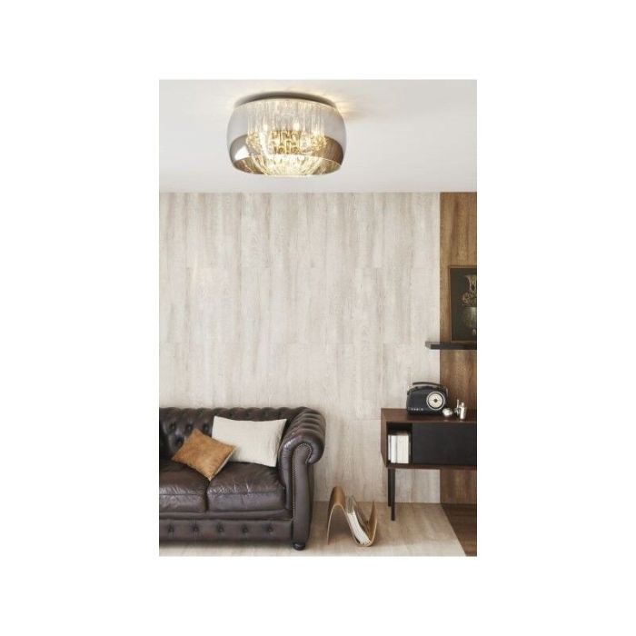 Chrome flush ceiling light modern, Pearl