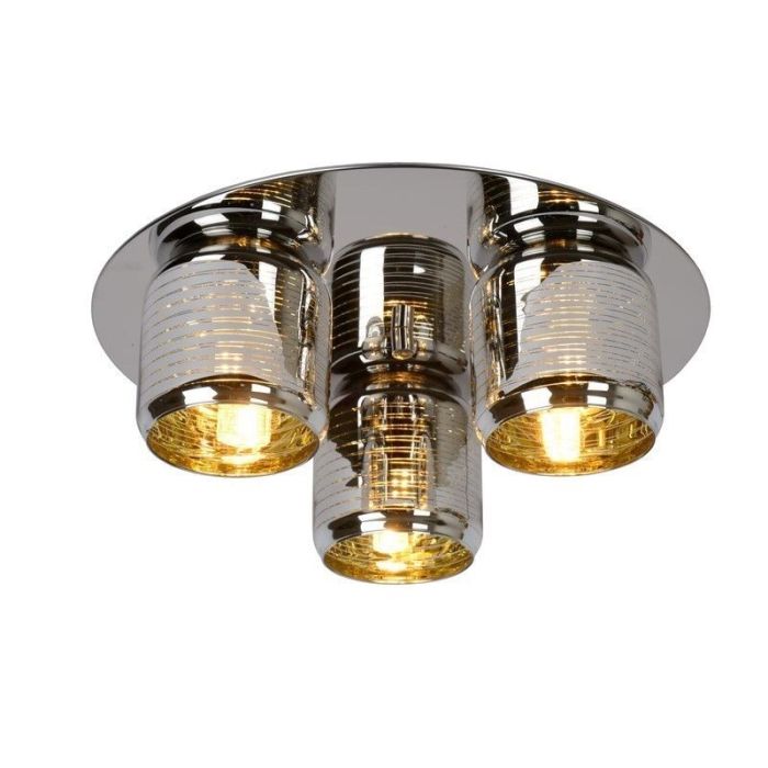 Chrome flush ceiling light modern, Eryn