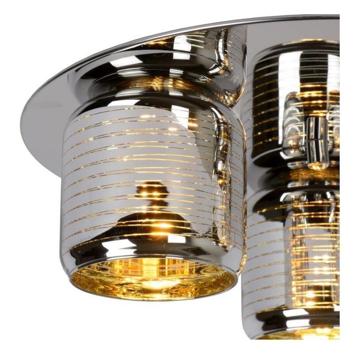 Chrome flush ceiling light modern, Eryn