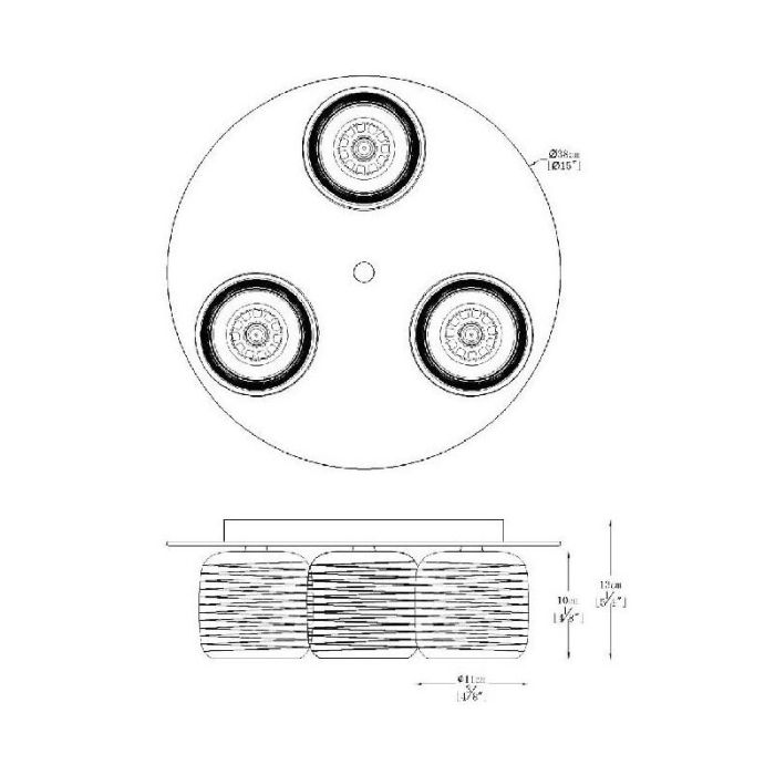 Chrome flush ceiling light modern, Eryn