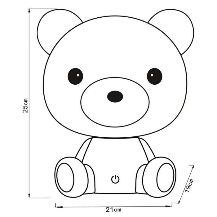 White children's table lamp, Dodo Bear, 3W, 3000K LED