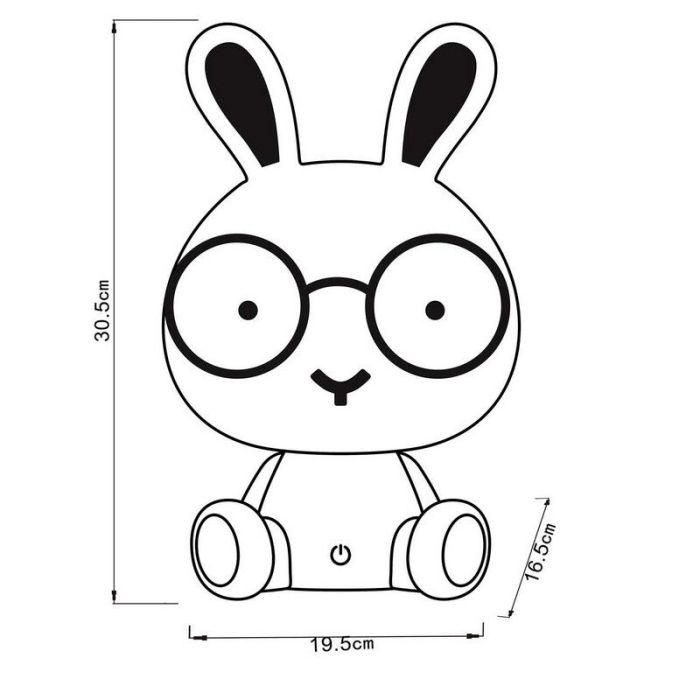 Pink children's table lamp, Dodo Rabbit, 3W, 4000K LED