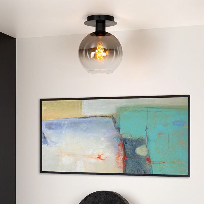 Grey flush ceiling light retro, Marius