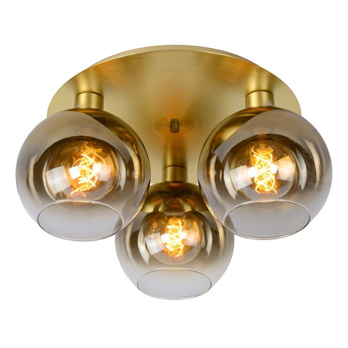 Golden flush ceiling light retro, Marius