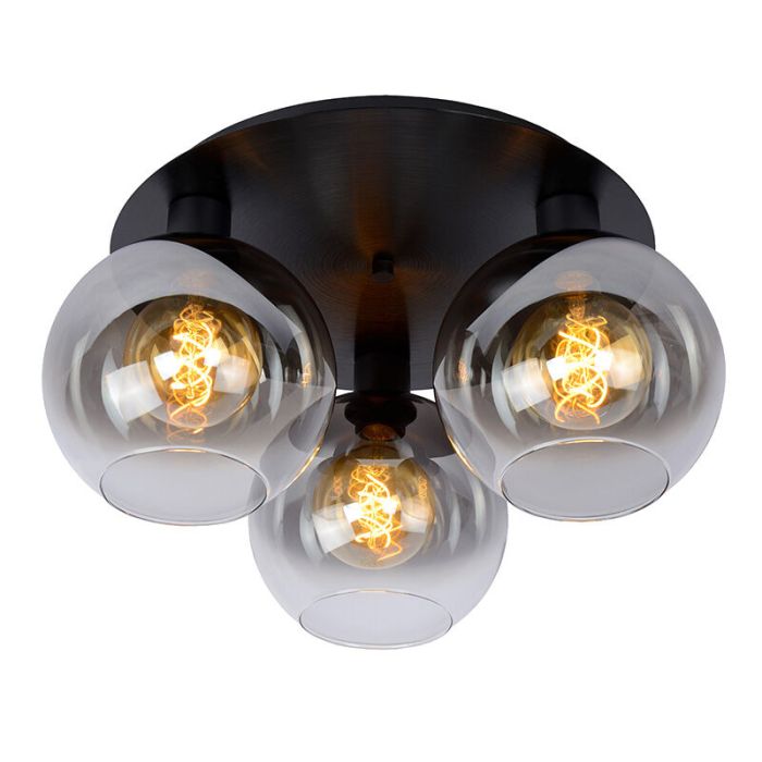 Grey flush ceiling light retro, Marius