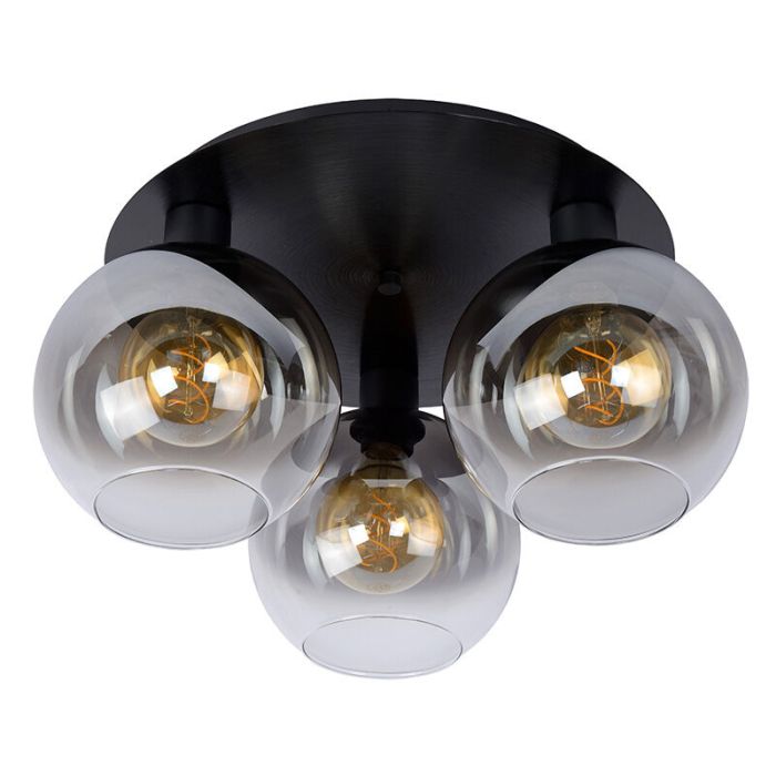 Grey flush ceiling light retro, Marius