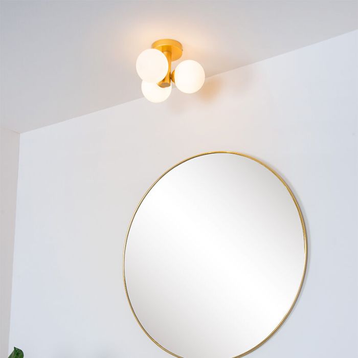 Golden bathroom ceiling light modern, Trudy, IP44