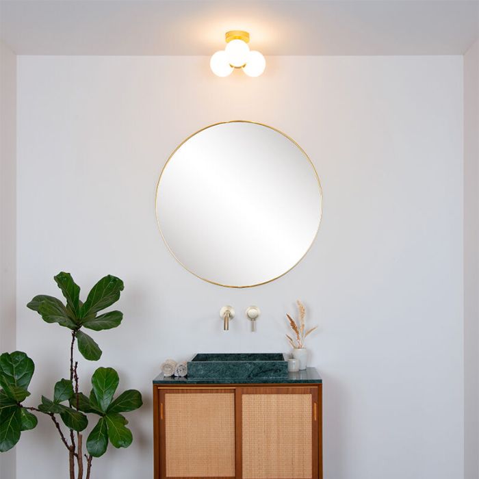 Golden bathroom ceiling light modern, Trudy, IP44