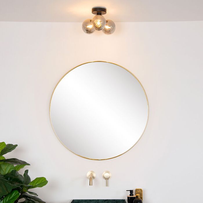 Black bathroom ceiling light modern, Trudy, IP44