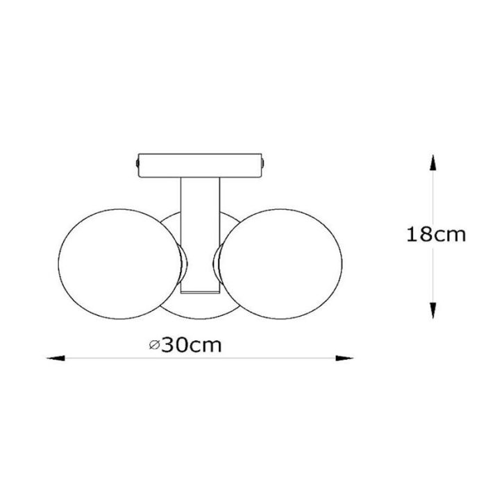 Black bathroom ceiling light modern, Trudy, IP44