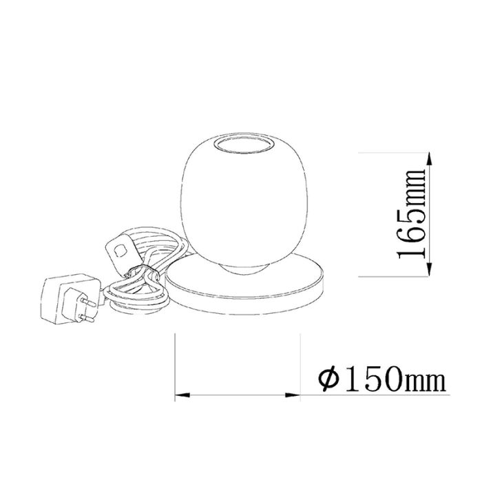 Grey table lamp modern, Tamino, 6W, 3000K LED, with switch