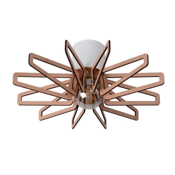 Modern flush ceiling light wood, Zidane