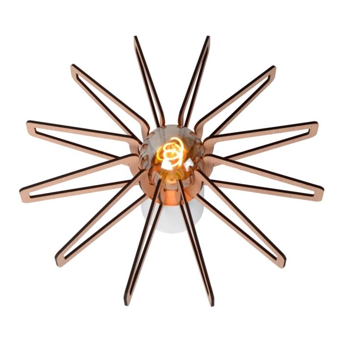 Modern flush ceiling light wood, Zidane