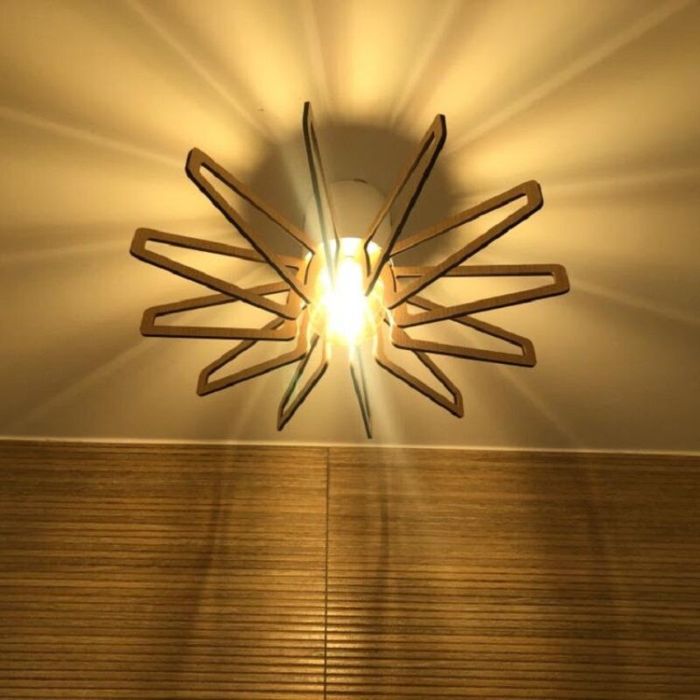 Modern flush ceiling light wood, Zidane