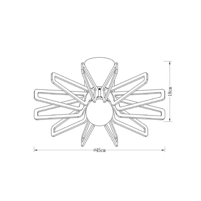 Modern flush ceiling light wood, Zidane